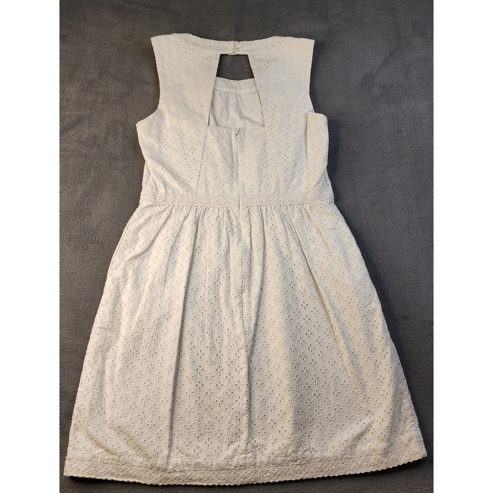 Vineyard Vines Womens White Eyelet Lace Sleeveless Dress Size 10 Feminine Preppy - Picture 11 of 16